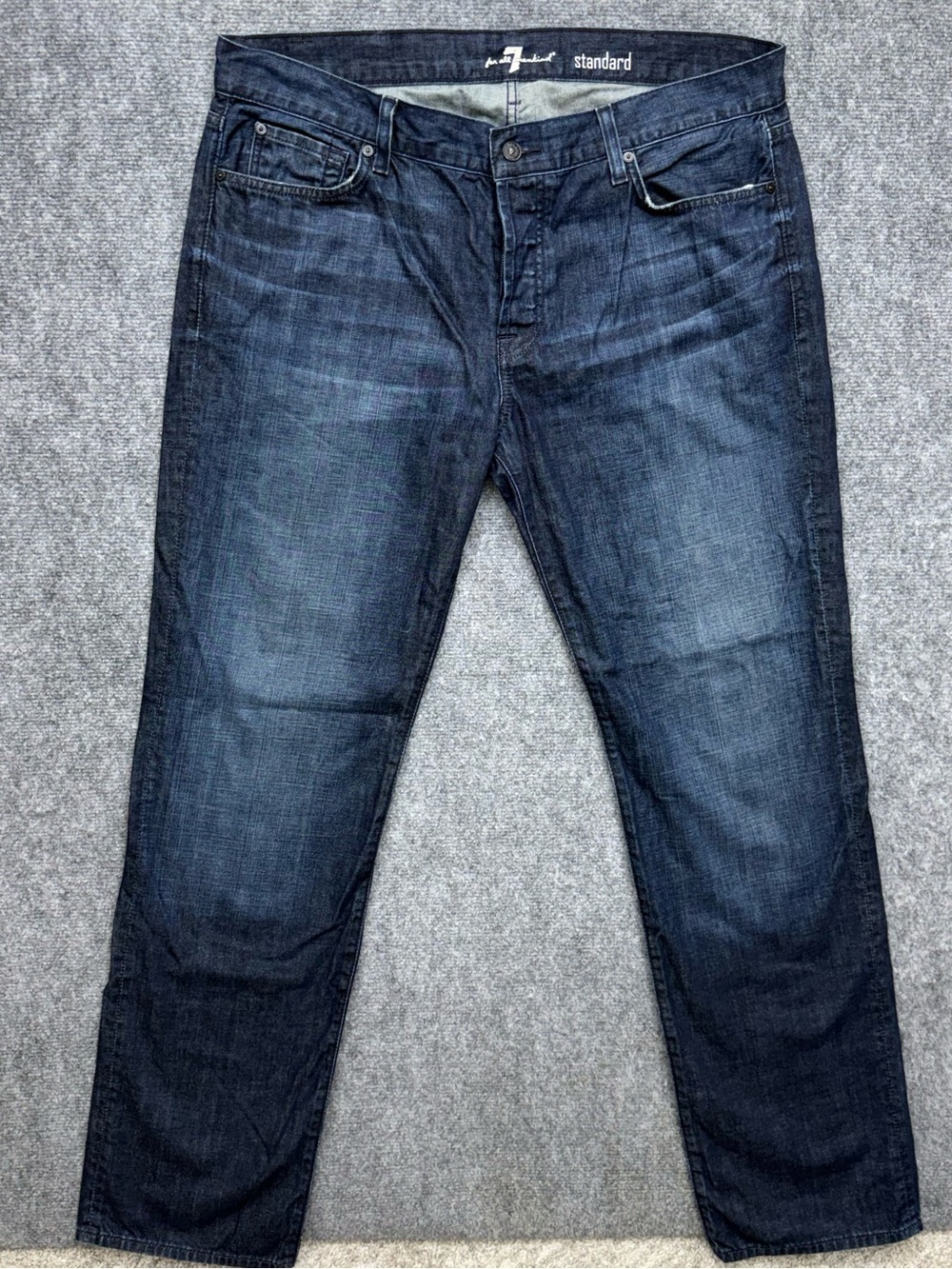 7 for all mankind standard straight jeans buttonfly Men's size 38 38x34 distress